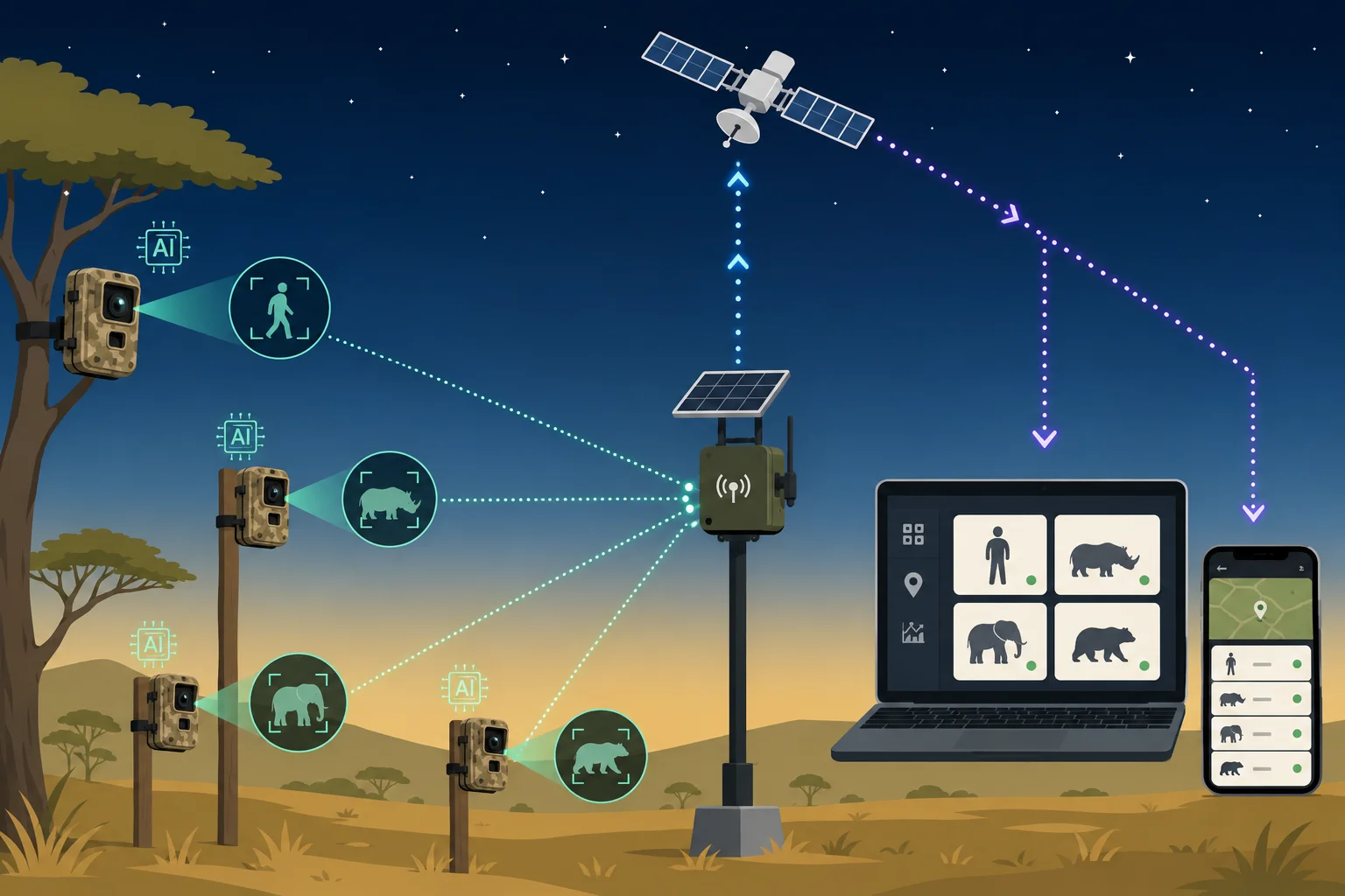 Hoe Instant Detect camera's, Base Station en cloud verbindt