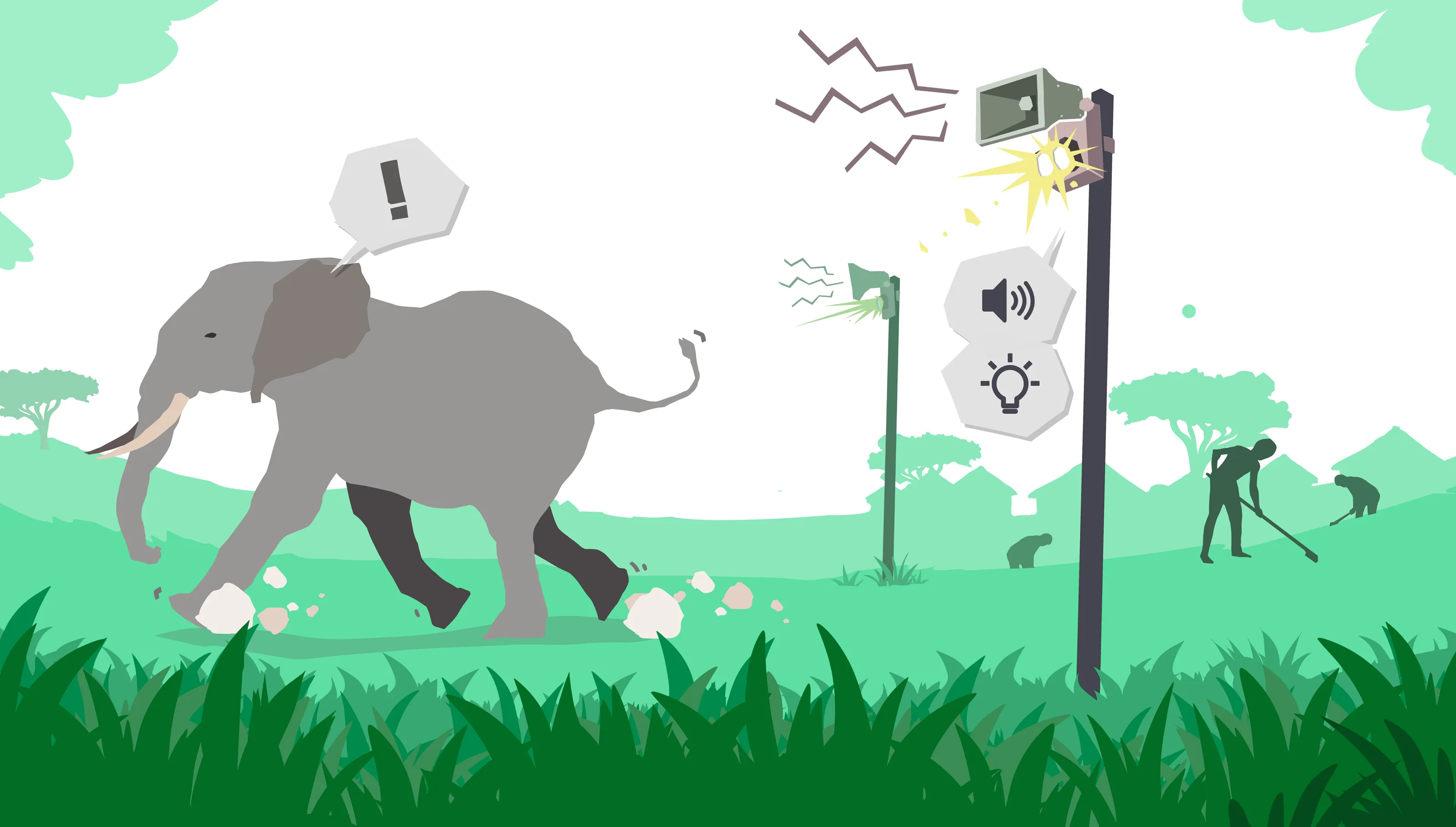 Smart Deterrent in actie — houdt olifanten weg van dorpen en gewassen